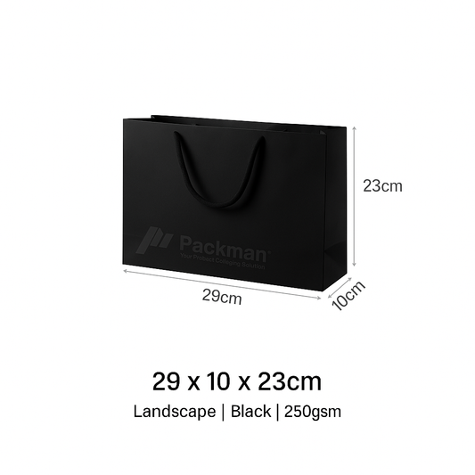 Bolsa negra de Lujo Horizontal - 29x10x23cm