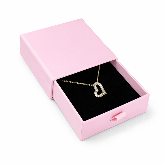 Caja Premium 9x9x3cm Joyas - Rosa