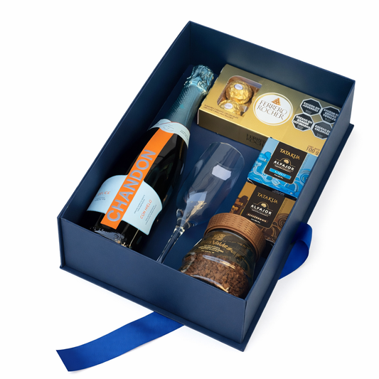 Caja Premium 34x24x10cm Tipo Libro Azul Marino - COD 640808