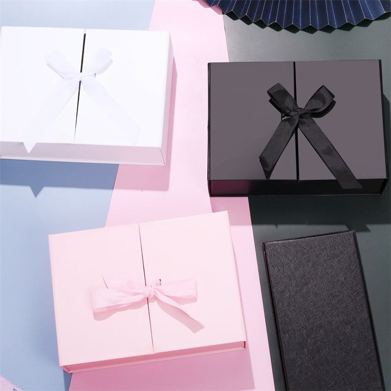 Caja Premium 26.5x19x8cm Negro - Doble Abertura Desplegable