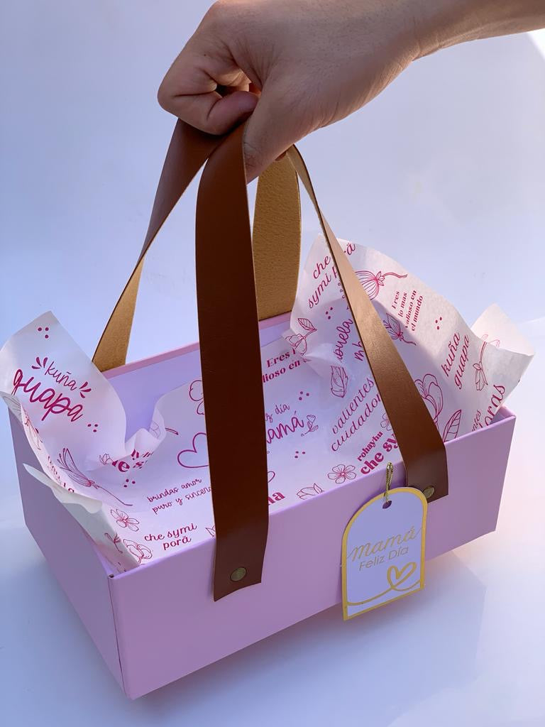 Tipo Bolso Premium c/ Cuerina 24x15x9cm - Ideal Madres