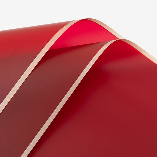 Papel Coreano Borde Dorado Rojo 58x58cm - (Paq de 20 und)