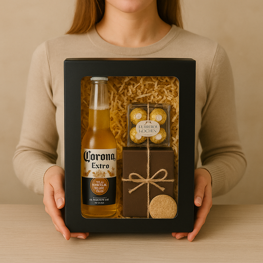 Caja 23x17x7cm c/ Visor Negro Mate