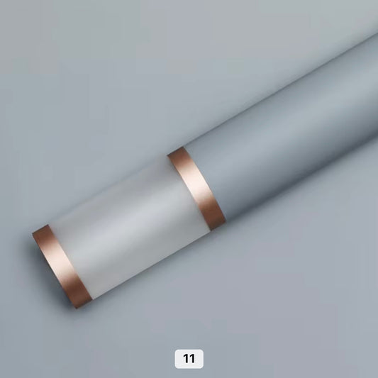 Papel Coreano con borde transparente y dorado GRIS CLARO - 58x58cm - (Paq de 20 und)