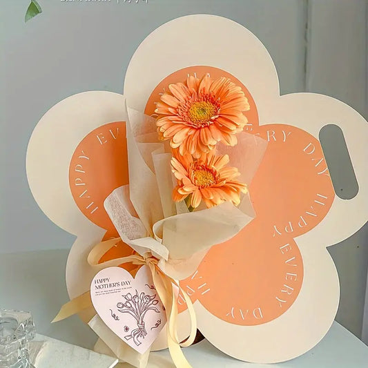 CAJA FORMA DE FLOR NARANJA 32.5X31CM - CN2.9