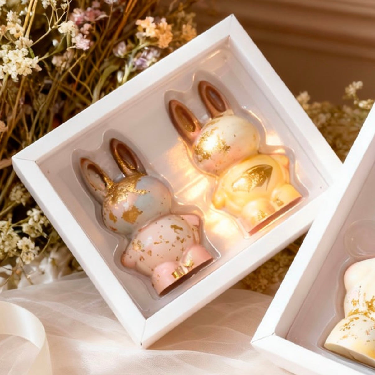 Caja p/ Conejo P/ 2 Cav. con Tapa de Acetato - COD 7143