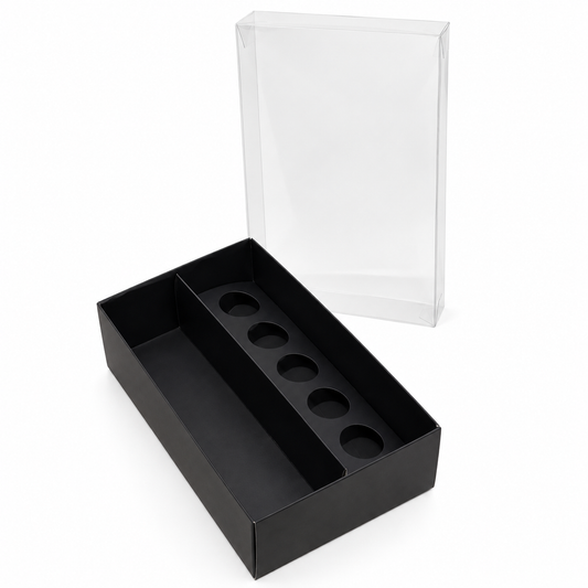 CAJA 21x12.5x6.5cm Negro (p/ 5 bombones) - 642330