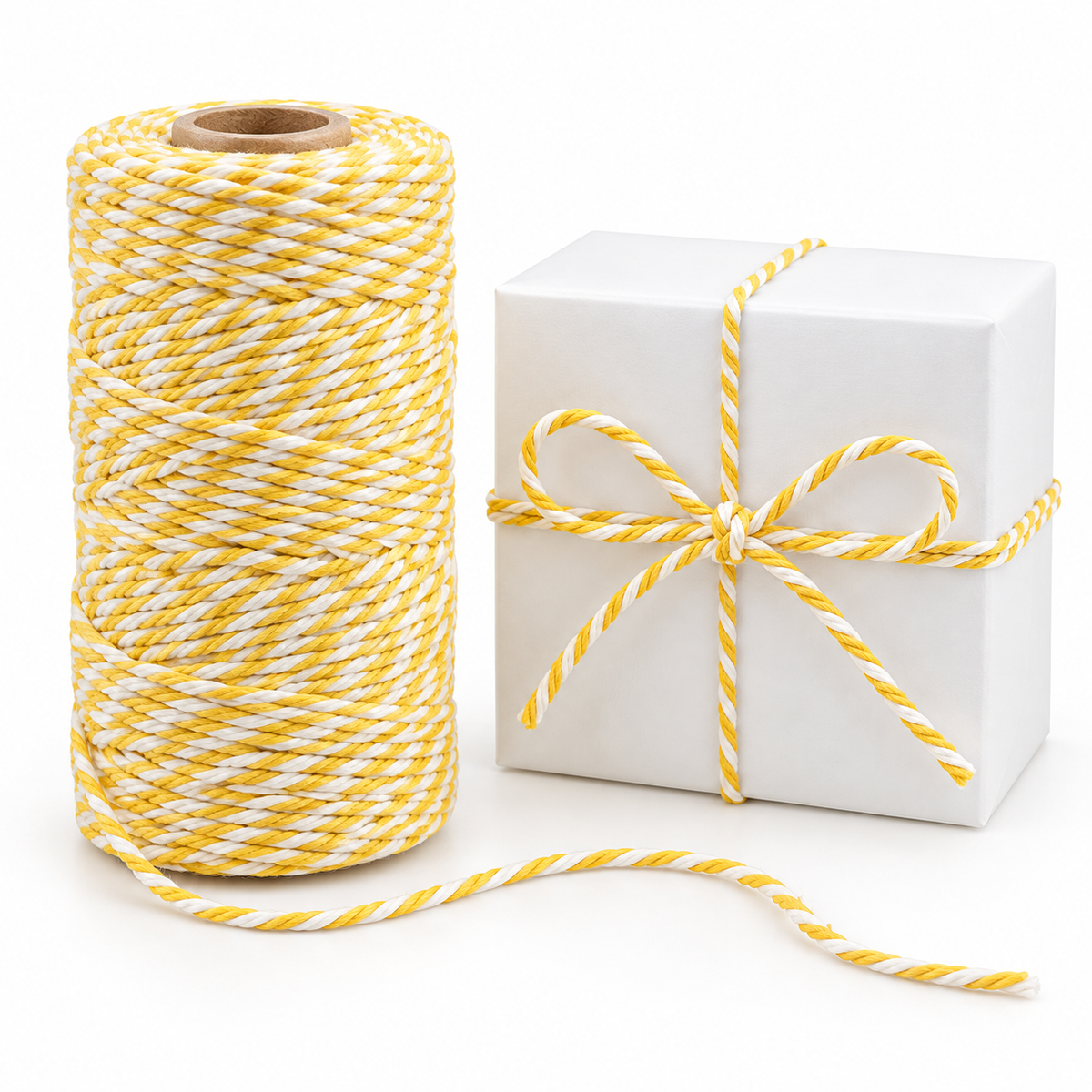 HILO DE ALGODÓN AMARILLO 2MM x 100 METROS