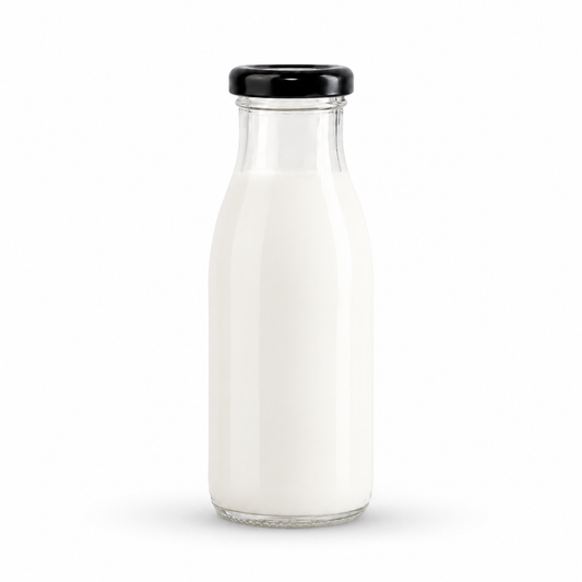 BOTELLA DE VIDRIO TAPA NEGRA 250ML