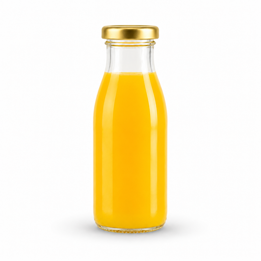 BOTELLA DE VIDRIO TAPA DORADA 250ML
