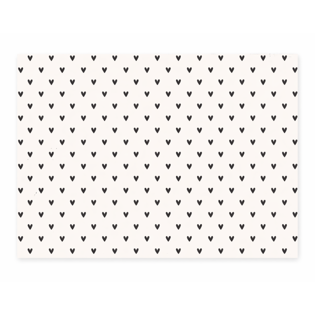 Papel Manteca Corazoncito Negro 27x40cm (cont. 25 hojas) - PM1.8
