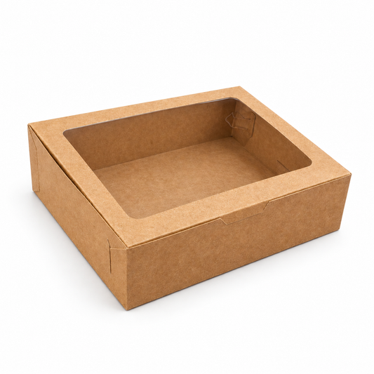 Caja 23x17x7cm KRAFT con visor - 640750