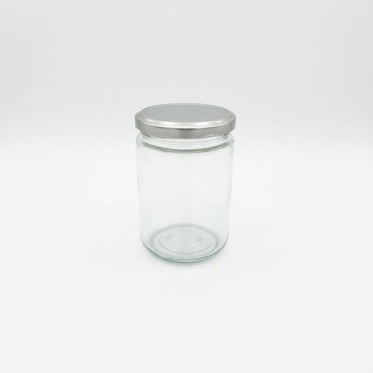 BOTELLA DE VIDRIO TAPA PLATA 350ML