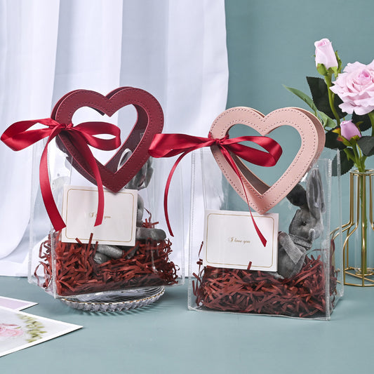 Bolsa PVC Manija Bordo Corazón 20x10x18cm - CNBAG0.2