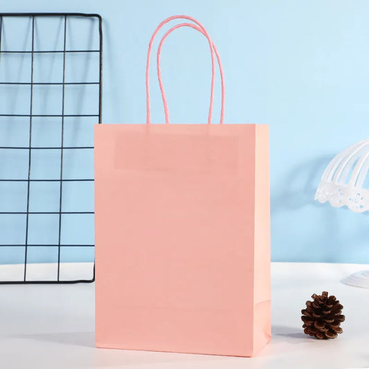 Bolsa en Papel Kraft Rosa - 15x8x21 cm