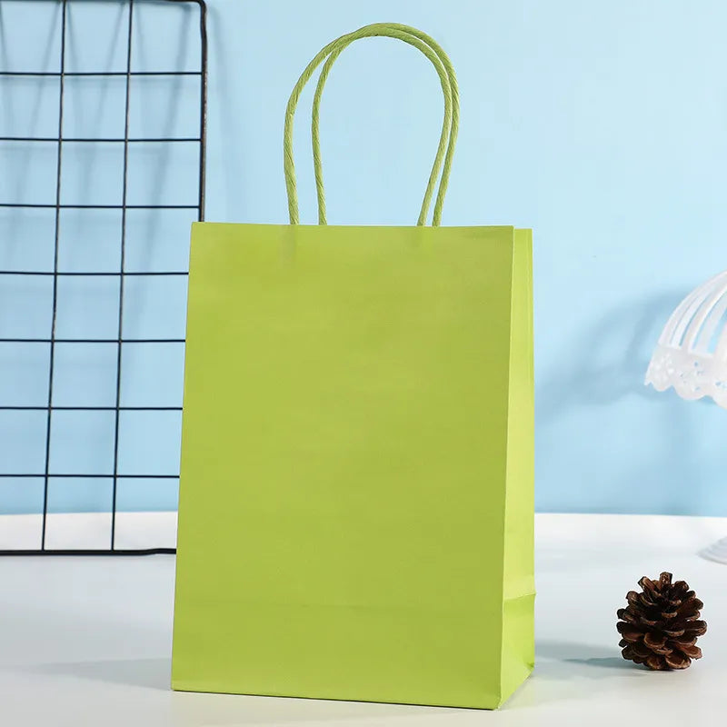 Bolsa en Papel Kraft Verde - 25x12x33cm.