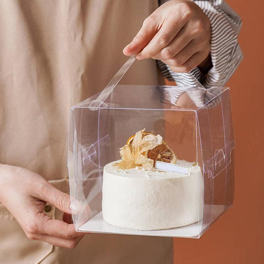 Caja 15x15x15cm transparente c/ Manija + Incluye base - COD 641929