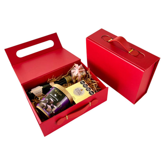 Caja Premium 28x20x9cm Maletin Rojo - Despegable