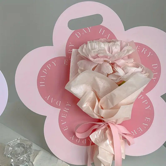 CAJA FORMA DE FLOR ROSA 32.5X31CM - CN2.1