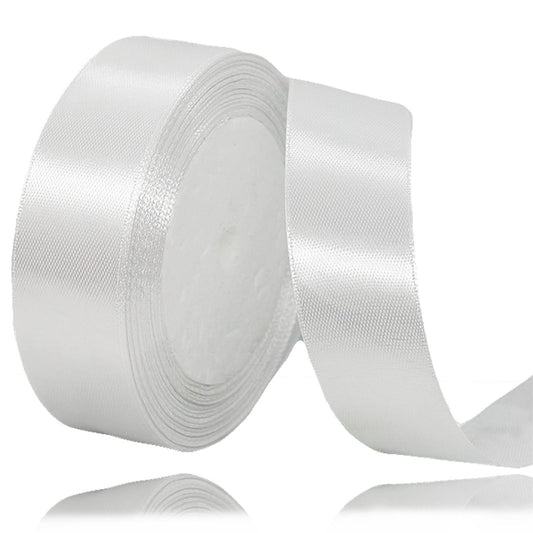CINTA RASO 2.5CM X 20 METROS BLANCO-COD01