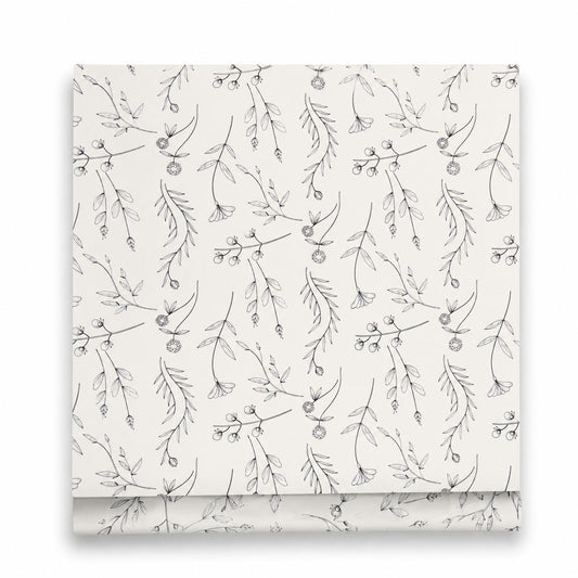 Papel Manteca flores negro 25x25cm (contiene 25 hojas) - PM28.1