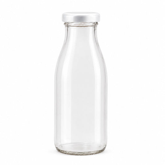 BOTELLA DE VIDRIO TAPA BLANCA 350ML