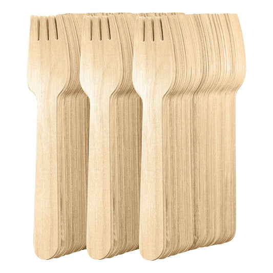 Tenedor de Madera 16cm - contiene 100 unidades