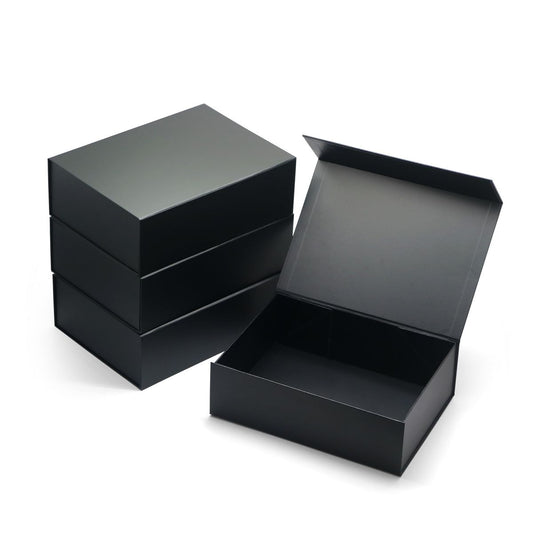 Caja Premium 29x22x12cm Negro Imantada Desplegable - COD 641897
