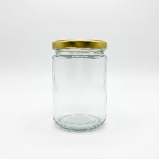 BOTELLA DE VIDRIO TAPA DORADA 350ML