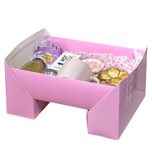 Caja 32x24x8cm Bandeja de Desayuno Rosa - Kit Mesa
