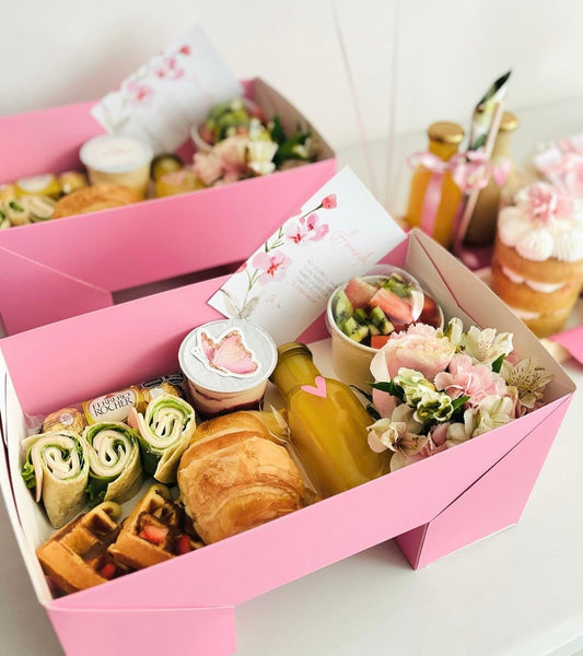 Caja 32x24x8cm Bandeja de Desayuno Rosa - Kit Mesa