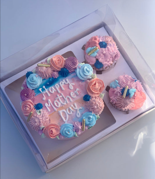 Caja 22x17x7cm - P/ Mini torta + 2 cupcakes - COD 640157