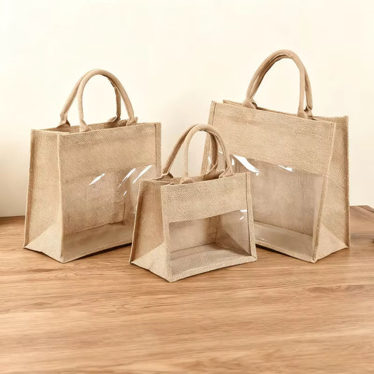 Jute Tote Bag CLASSIC Visor – Bolsa de Yute 31x14.5x28cm