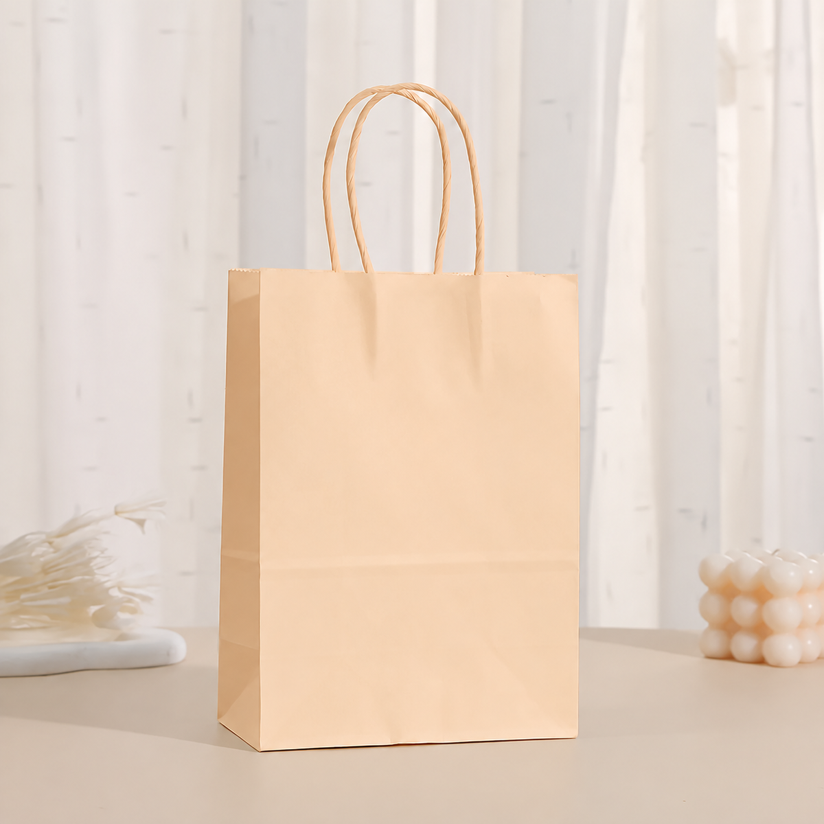Bolsa Papel Naranja Pastel- 25x12x31cm