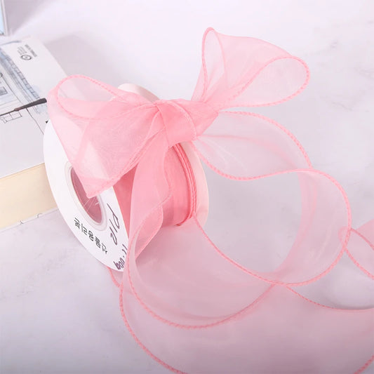 CINTA ORGANZA CORAL 4CM X 9 METROS