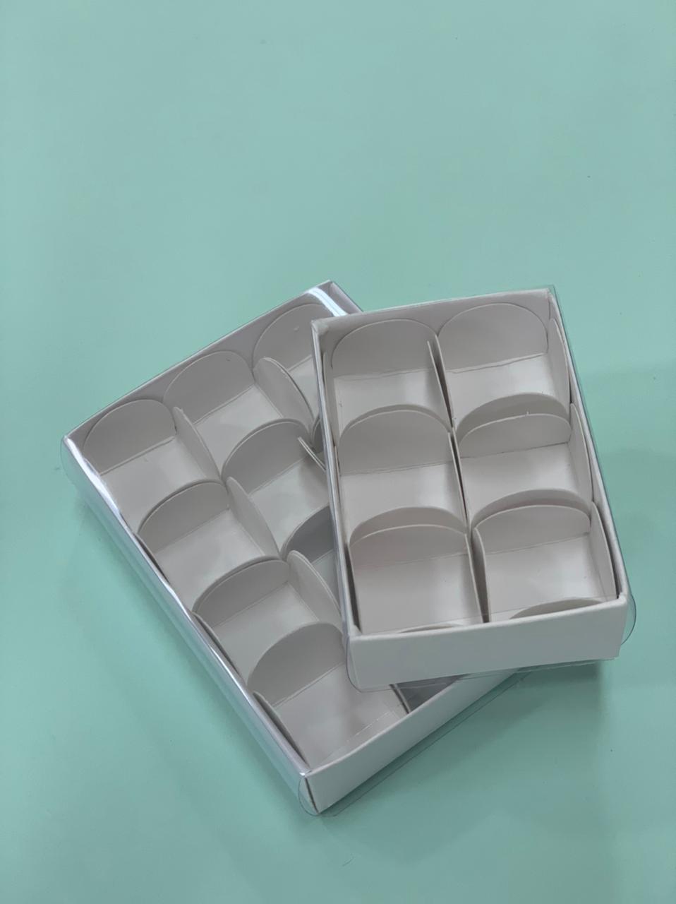 BOM6 - Caja p/ 6 bombones 10x7x3cm + Tapa de Acetato