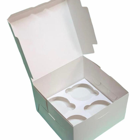 Caja 16x16x10cm para 4 cupcakes sin visor - CUP4SVP