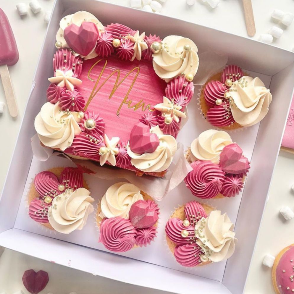 VIS15-D - Caja p/ Mini torta + 5 cupcakes - cod 641094