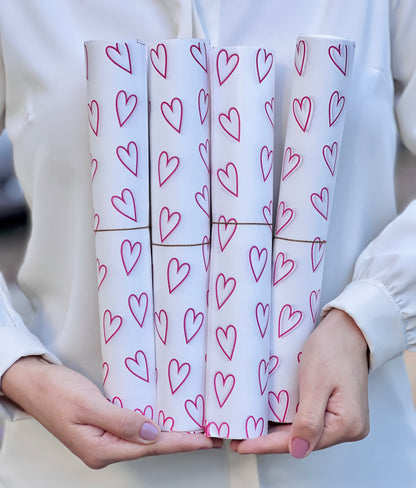 Papel Manteca Corazones Fucsia 27x40cm (contiene 25 hojas)  - COD 640426