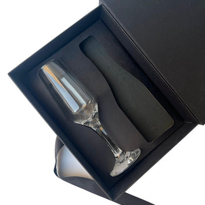 Caja Premium con divisoria estándar - Tipo Libro para champagne + copa