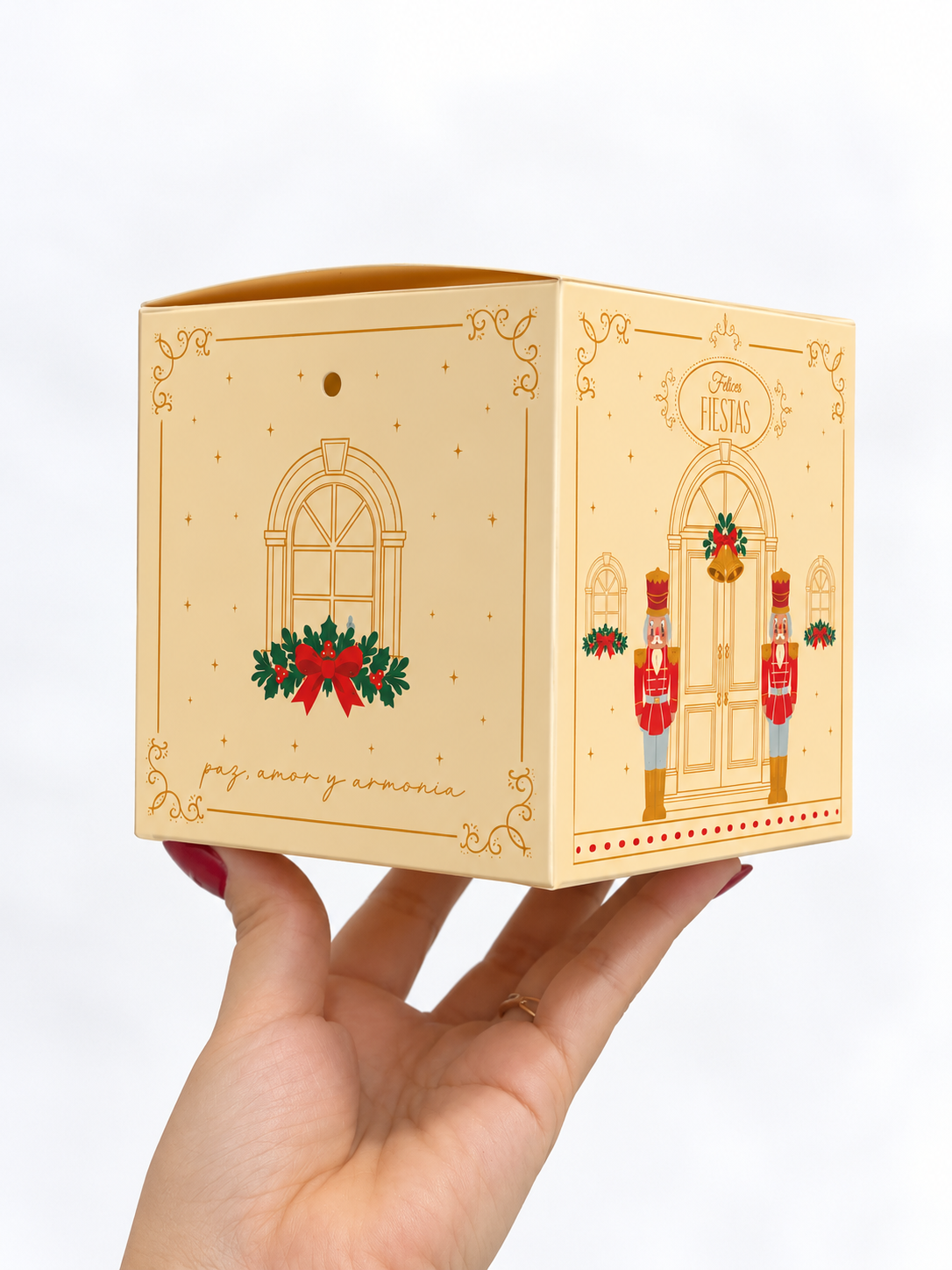 Caja 9.5x9.5x9.5cm Vela Navidad