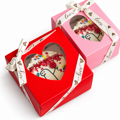 Caja 16x16x10cm ROJO CON VISOR - 640284