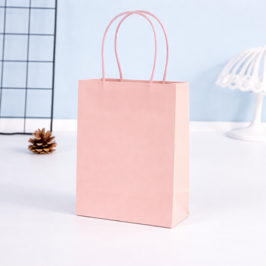 Bolsa en Papel Kraft Rosa - 15x8x21 cm