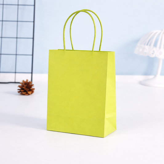 Bolsa en Papel Kraft Verde - 15x8x21 cm