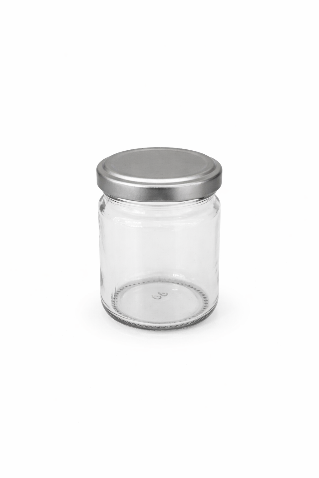 BOTELLA DE VIDRIO TAPA PLATA 100ML