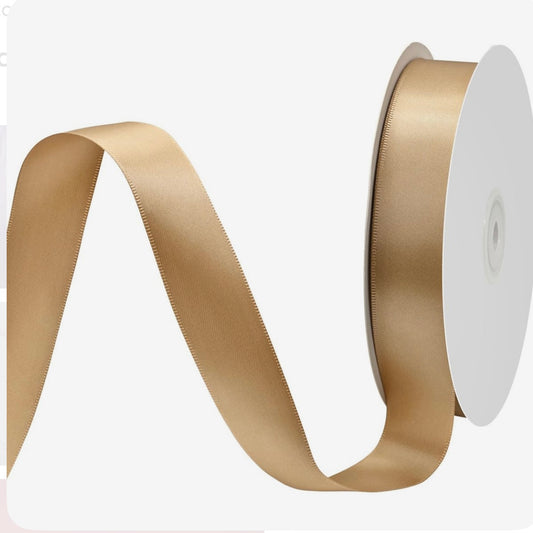 CINTA RASO 1.5CM X 20 METROS - DORADO CLARO