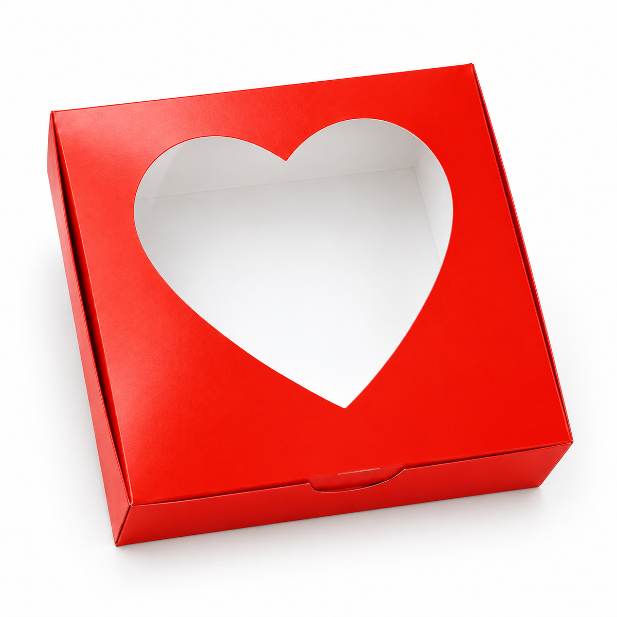 Caja 22x22x7cm ROJO con visor - 642453
