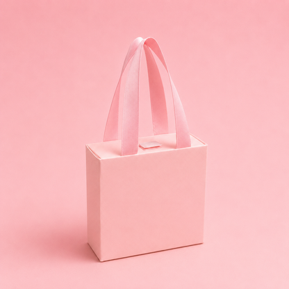Caja 9x9x3cm para Joyas Rosa - Tipo Bolso