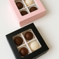 Caja p/ 4 bombones - Negro/Rosa