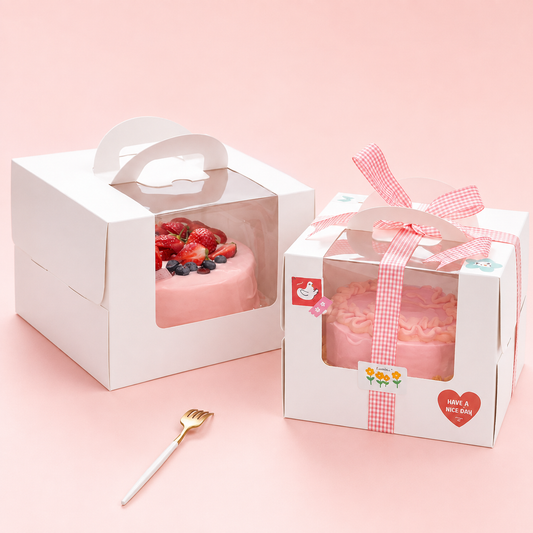 CAJA 26x26x17cm - INCLUYE BASE P/ TORTA